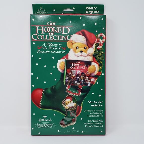 1996 Hallmark Hooked on Collecting Hardbound Holiday Christmas Ornament Book - Picture 1 of 4